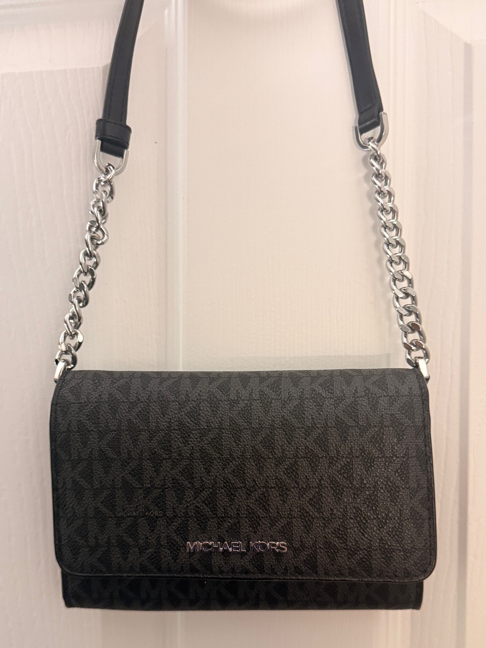 Michael Kors Black Logo Chain Crossbody Bag